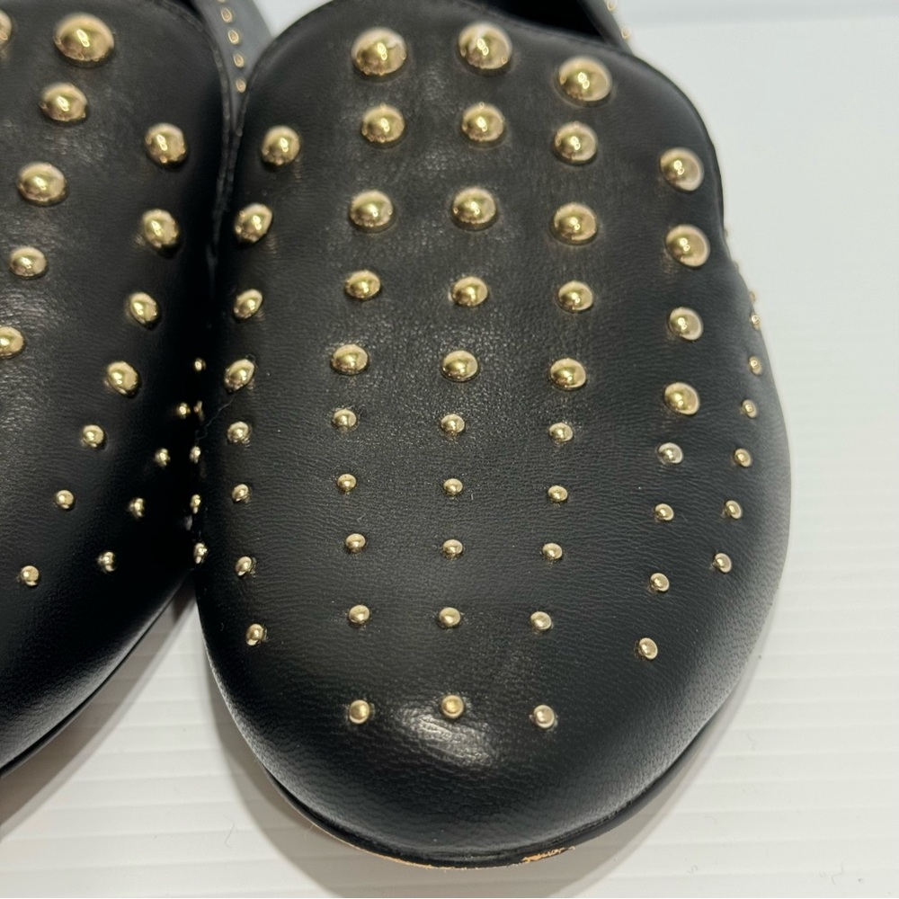 Chicos Black Studded Leather Loafers Size 10 1/2 - Picture 5 of 12